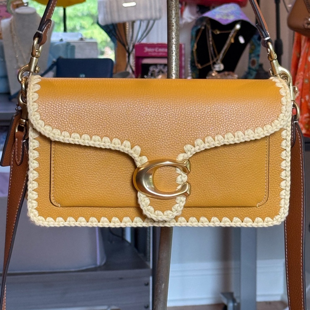 Coach Tabby 26 Shoulder/Crossbody Bag with Crochet Trim! NWOT - Picture 1 of 17
